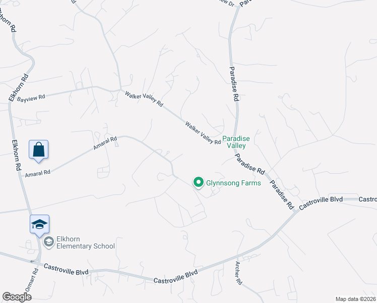map of restaurants, bars, coffee shops, grocery stores, and more near 15185 Amaral Road in Castroville