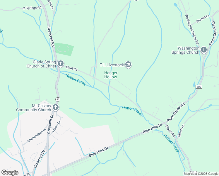 map of restaurants, bars, coffee shops, grocery stores, and more near 35204 Fleet Road in Glade Spring