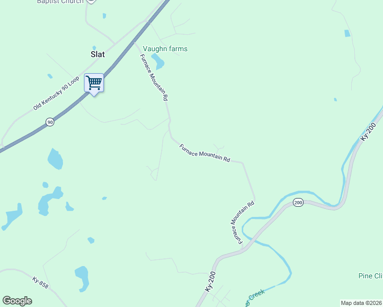 map of restaurants, bars, coffee shops, grocery stores, and more near Furnace Mountain Road in Monticello