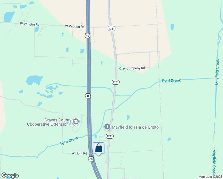 map of restaurants, bars, coffee shops, grocery stores, and more near Trinity Church Road in Graves County
