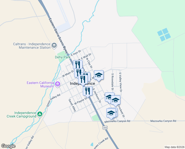 map of restaurants, bars, coffee shops, grocery stores, and more near Dale Alley in Independence