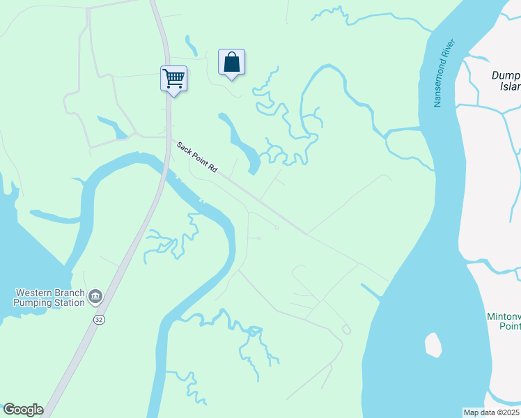 map of restaurants, bars, coffee shops, grocery stores, and more near 7003 Neal Court in Suffolk