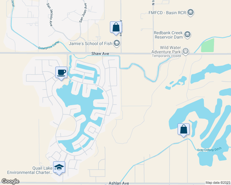 map of restaurants, bars, coffee shops, grocery stores, and more near 11074 East Le Conte Pass Court in Clovis