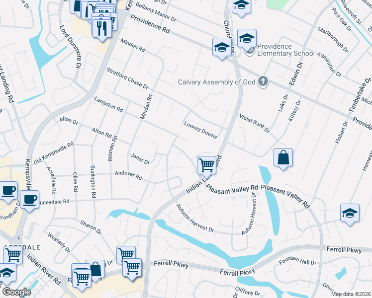 map of restaurants, bars, coffee shops, grocery stores, and more near 5081 Langston Court in Virginia Beach