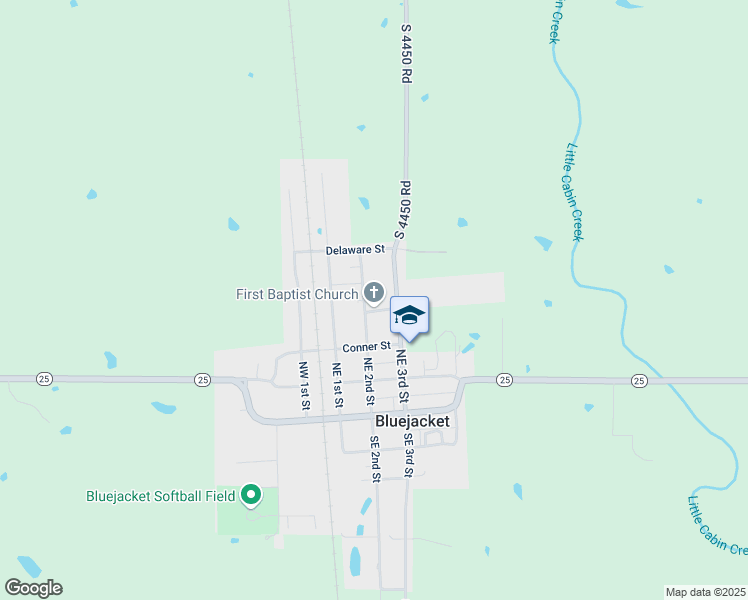 map of restaurants, bars, coffee shops, grocery stores, and more near 424 Northeast 2nd Street in Bluejacket