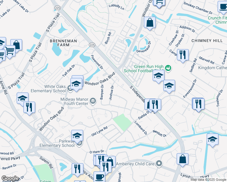 map of restaurants, bars, coffee shops, grocery stores, and more near 916 Joshua Dr in Virginia Beach