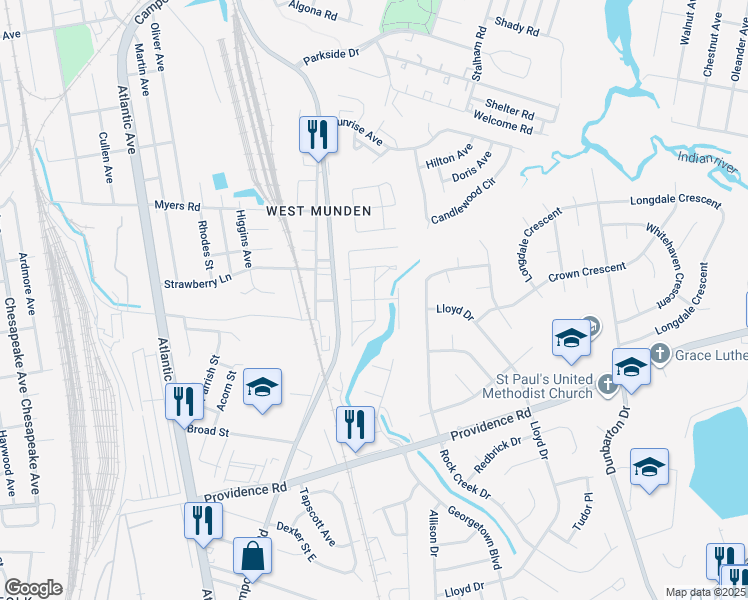 map of restaurants, bars, coffee shops, grocery stores, and more near 2694 Blueberry Bank in Chesapeake