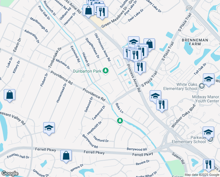 map of restaurants, bars, coffee shops, grocery stores, and more near 4338 Hialeah Drive in Virginia Beach