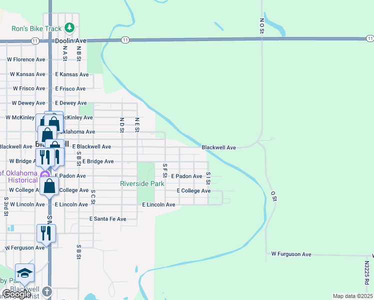 map of restaurants, bars, coffee shops, grocery stores, and more near 807 East Blackwell Avenue in Blackwell