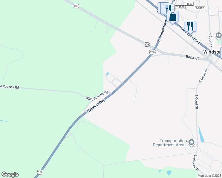 map of restaurants, bars, coffee shops, grocery stores, and more near 24468 Walters Highway in Windsor