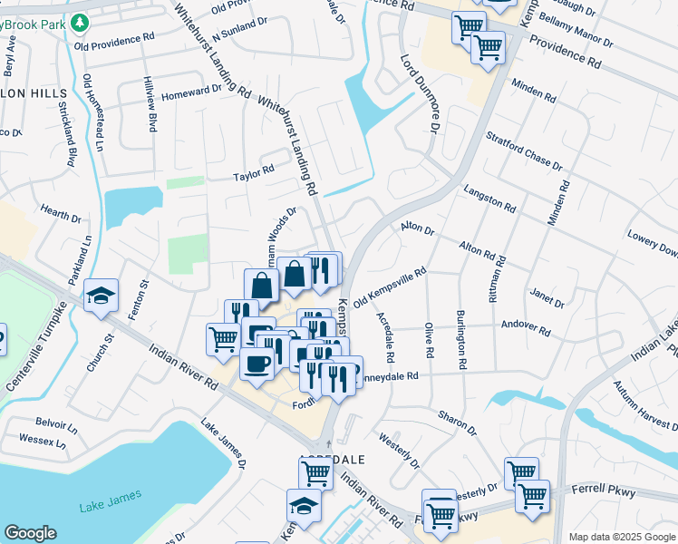 map of restaurants, bars, coffee shops, grocery stores, and more near 5408 Glamis Court in Virginia Beach