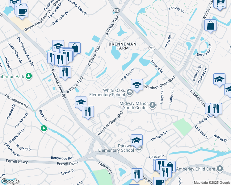 map of restaurants, bars, coffee shops, grocery stores, and more near 1101 Cayenne Court in Virginia Beach