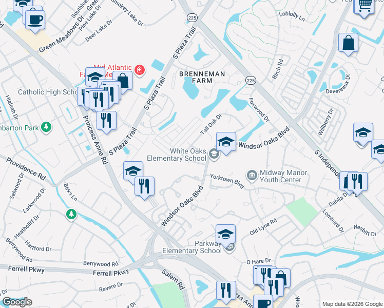map of restaurants, bars, coffee shops, grocery stores, and more near 1107 Tarragon Court in Virginia Beach