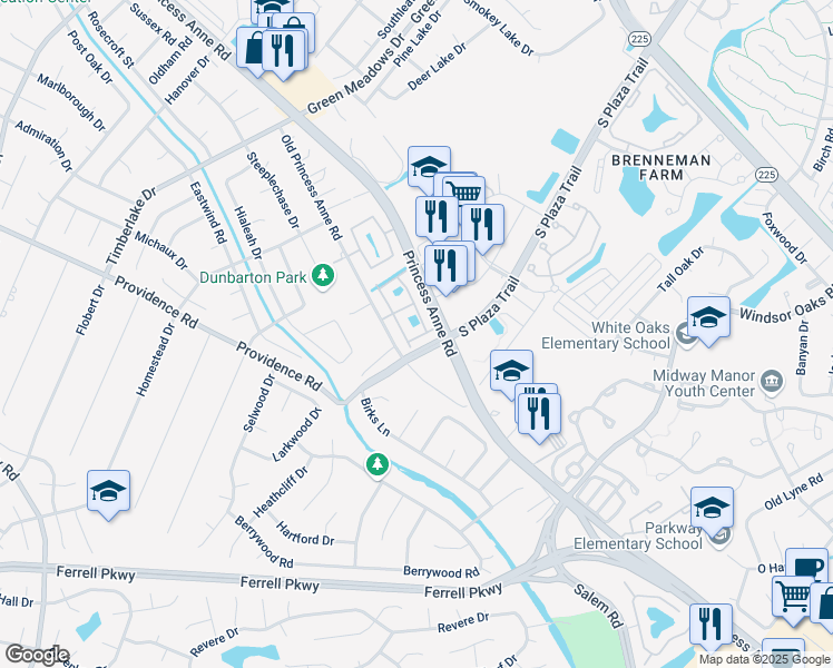 map of restaurants, bars, coffee shops, grocery stores, and more near 932 Wyden Drive in Virginia Beach