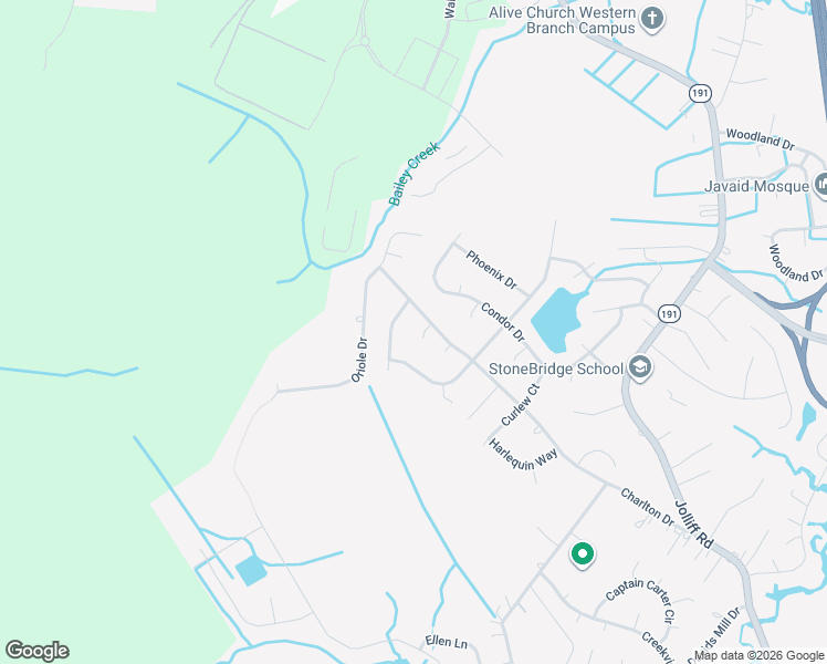 map of restaurants, bars, coffee shops, grocery stores, and more near 1504 Blue Jay Court in Chesapeake