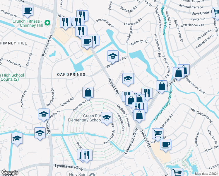 map of restaurants, bars, coffee shops, grocery stores, and more near 1021 Tivoli Crescent in Virginia Beach