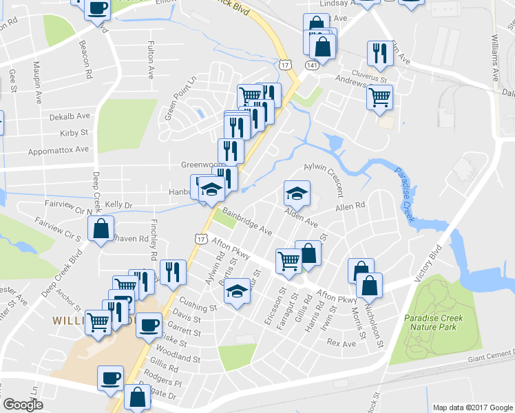 map of restaurants, bars, coffee shops, grocery stores, and more near 2 Alden Avenue in Portsmouth