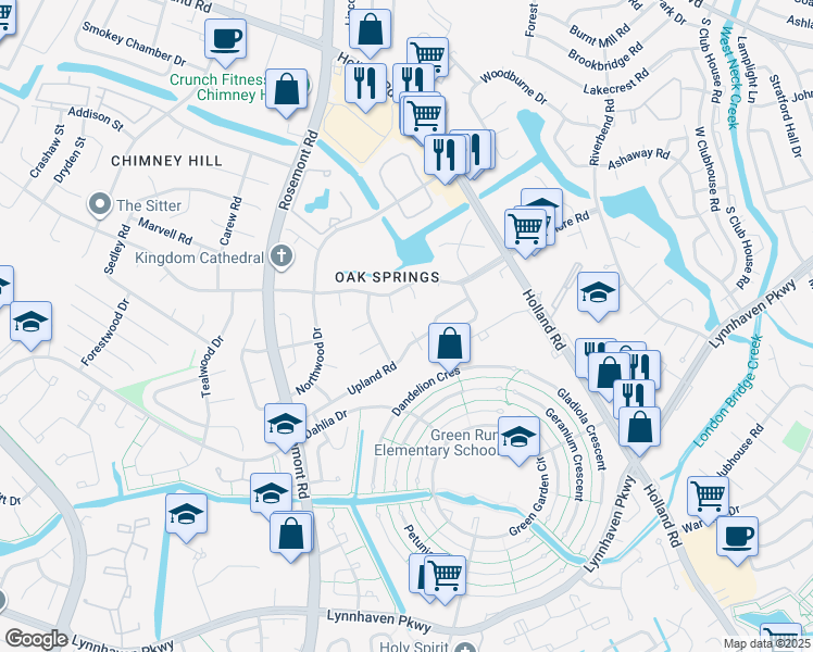 map of restaurants, bars, coffee shops, grocery stores, and more near 901 Westwind Place in Virginia Beach