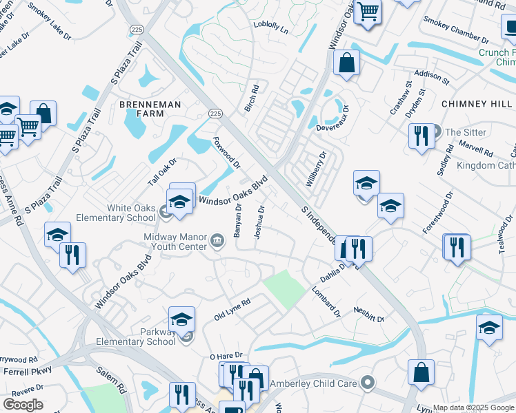 map of restaurants, bars, coffee shops, grocery stores, and more near 4081 Joshua Court in Virginia Beach