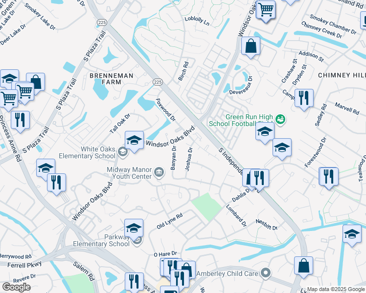 map of restaurants, bars, coffee shops, grocery stores, and more near 924 Banyan Drive in Virginia Beach