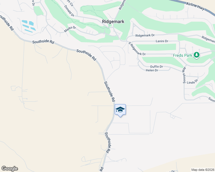 map of restaurants, bars, coffee shops, grocery stores, and more near 4796-4814 Southside Road in Hollister