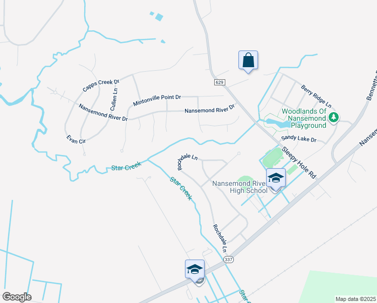 map of restaurants, bars, coffee shops, grocery stores, and more near 168 Rochdale Lane in Suffolk