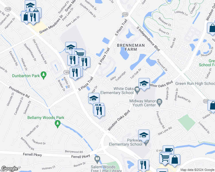 map of restaurants, bars, coffee shops, grocery stores, and more near 936 Sugar Oak Drive in Virginia Beach