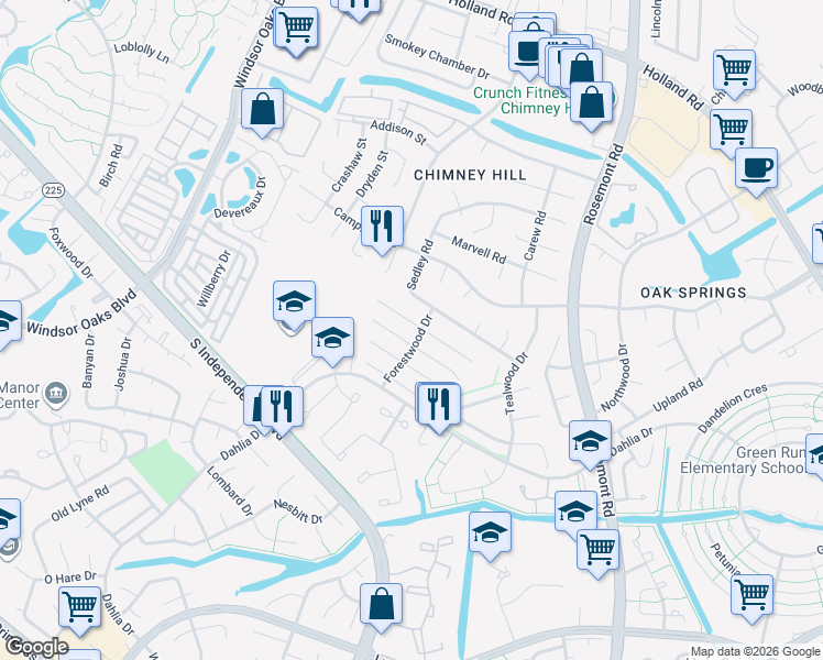 map of restaurants, bars, coffee shops, grocery stores, and more near 3868 Sweetbriar Court in Virginia Beach