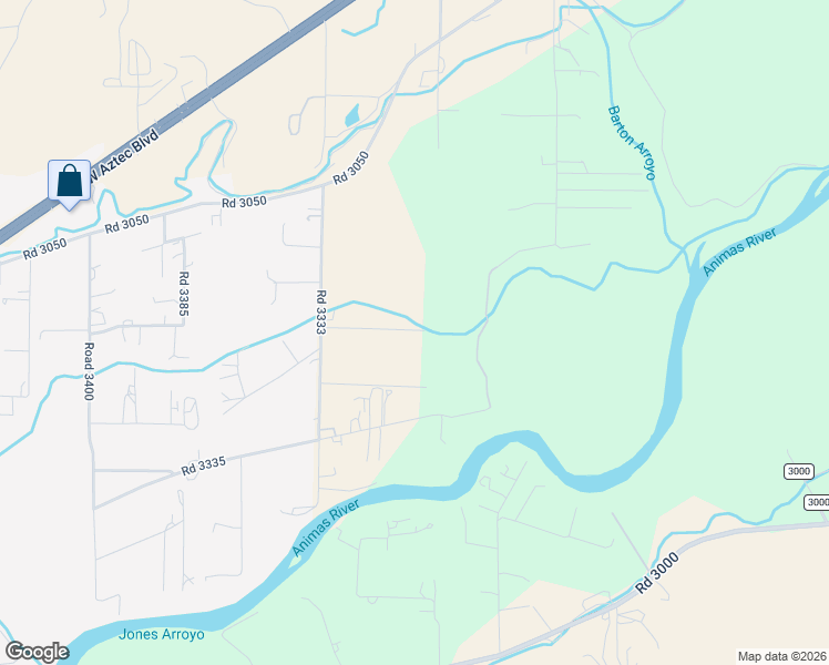 map of restaurants, bars, coffee shops, grocery stores, and more near 28 Road 3333 in Aztec