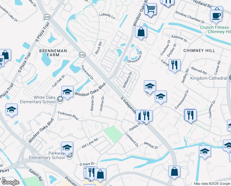 map of restaurants, bars, coffee shops, grocery stores, and more near 900 Foxwood Court in Virginia Beach