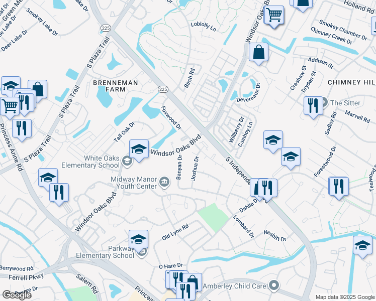 map of restaurants, bars, coffee shops, grocery stores, and more near 4097 Joshua Court in Virginia Beach