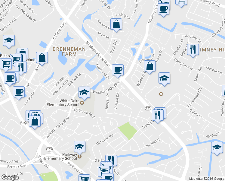 map of restaurants, bars, coffee shops, grocery stores, and more near 4097 Joshua Court in Virginia Beach