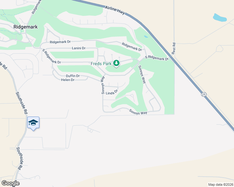 map of restaurants, bars, coffee shops, grocery stores, and more near 400 Linda Drive in Hollister