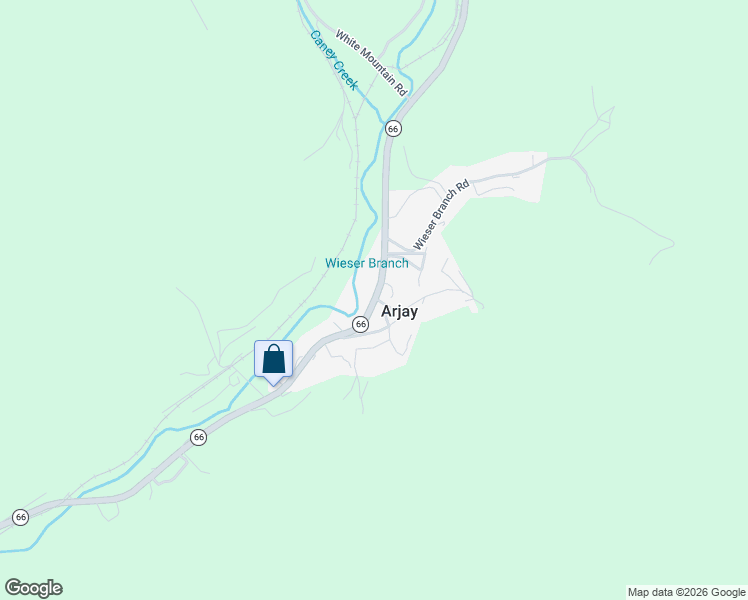 map of restaurants, bars, coffee shops, grocery stores, and more near Kentucky 66 in Arjay