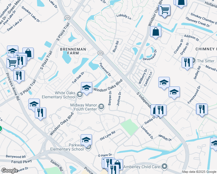 map of restaurants, bars, coffee shops, grocery stores, and more near 4100 Tattershall Court in Virginia Beach
