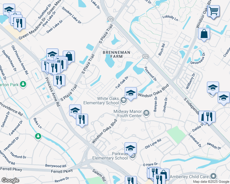 map of restaurants, bars, coffee shops, grocery stores, and more near 1092 Tall Oak Drive in Virginia Beach