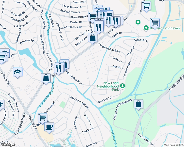 map of restaurants, bars, coffee shops, grocery stores, and more near 3065 Blackstone Court in Virginia Beach