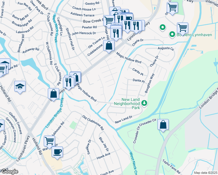 map of restaurants, bars, coffee shops, grocery stores, and more near 3071 Blackstone Court in Virginia Beach
