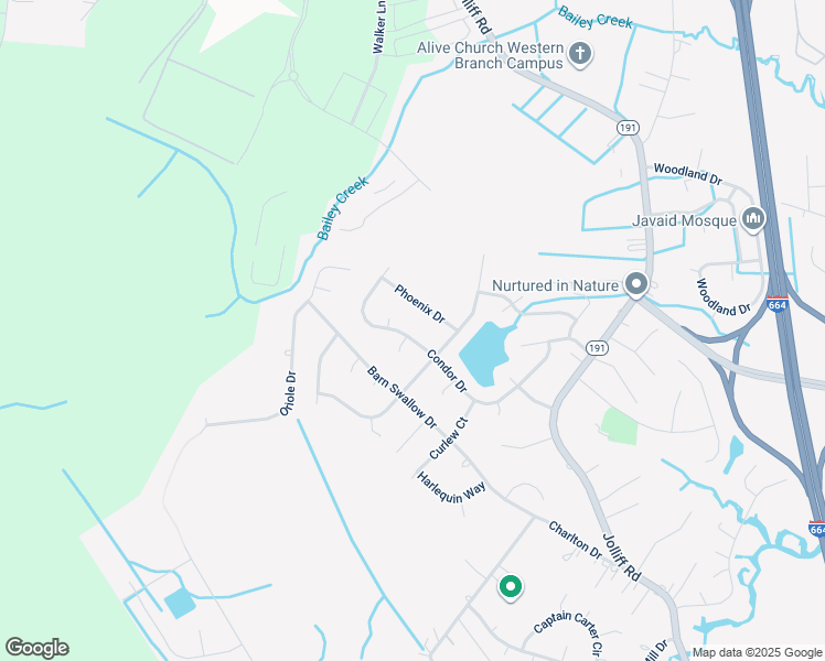 map of restaurants, bars, coffee shops, grocery stores, and more near 4816 Condor Drive in Chesapeake