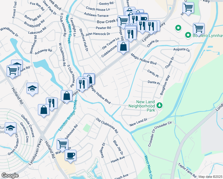 map of restaurants, bars, coffee shops, grocery stores, and more near 3100 Bracken Court in Virginia Beach