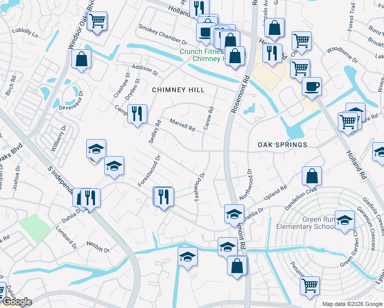 map of restaurants, bars, coffee shops, grocery stores, and more near 3553 Campion Avenue in Virginia Beach