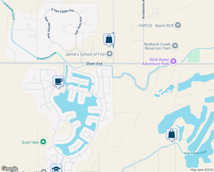 map of restaurants, bars, coffee shops, grocery stores, and more near 4683 N Arrow Ridge Way in Clovis
