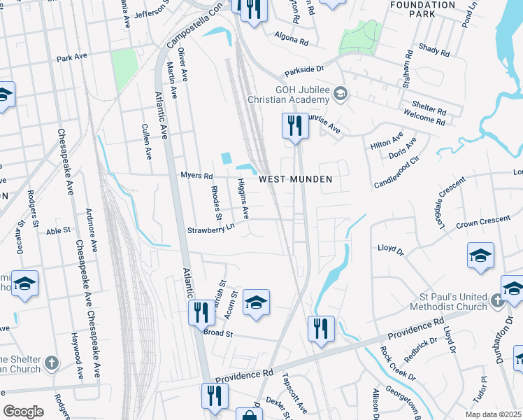 map of restaurants, bars, coffee shops, grocery stores, and more near 2507 Burfoot Street in Chesapeake