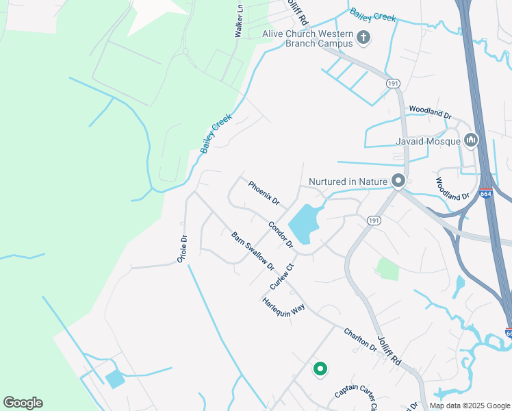 map of restaurants, bars, coffee shops, grocery stores, and more near 4816 Condor Drive in Chesapeake