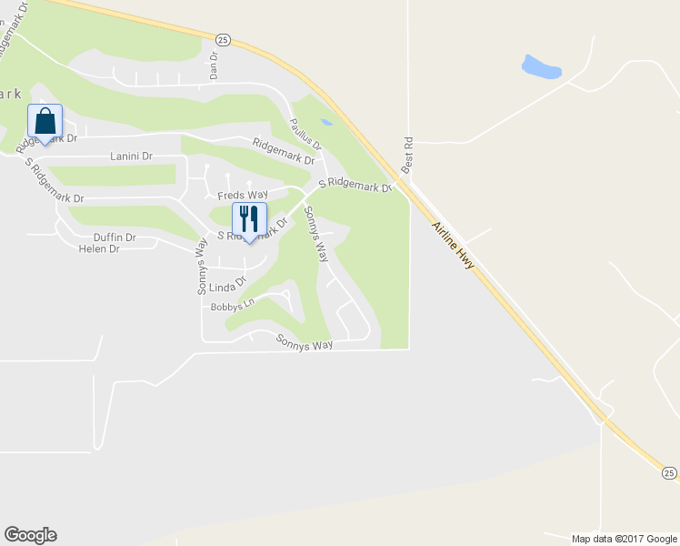 map of restaurants, bars, coffee shops, grocery stores, and more near 1630 Sonnys Way in Hollister