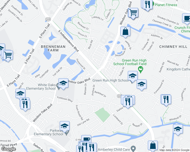 map of restaurants, bars, coffee shops, grocery stores, and more near 921 Appleby Court in Virginia Beach