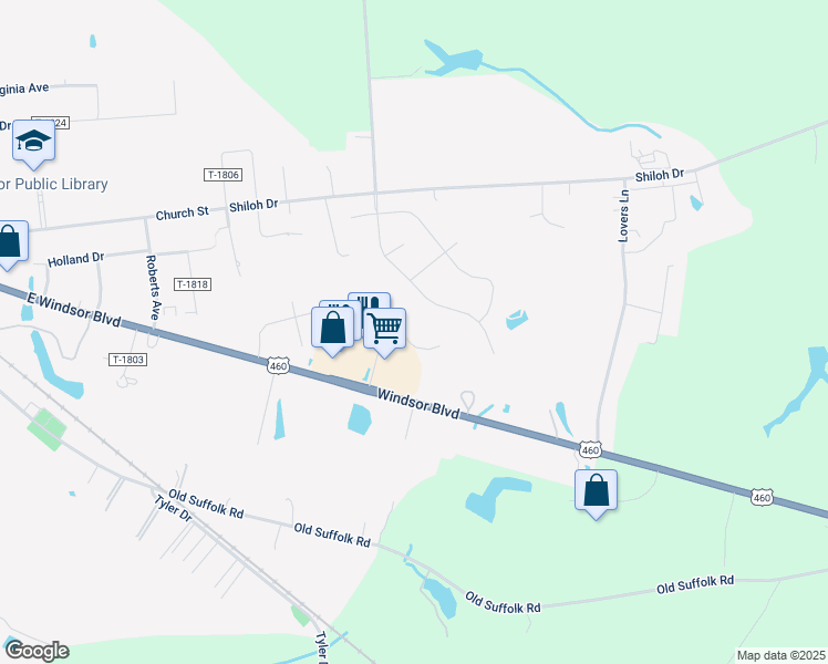 map of restaurants, bars, coffee shops, grocery stores, and more near 209 Robinson Way in Windsor