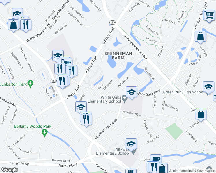map of restaurants, bars, coffee shops, grocery stores, and more near 4565 Totteridge Lane in Virginia Beach