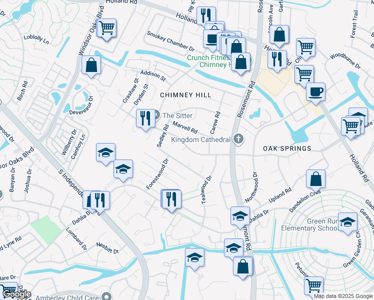 map of restaurants, bars, coffee shops, grocery stores, and more near 900 Donne Court in Virginia Beach