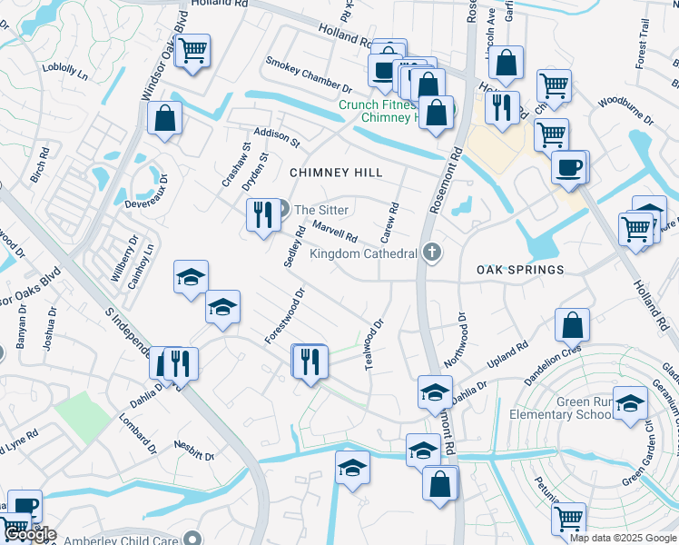 map of restaurants, bars, coffee shops, grocery stores, and more near 900 Donne Court in Virginia Beach